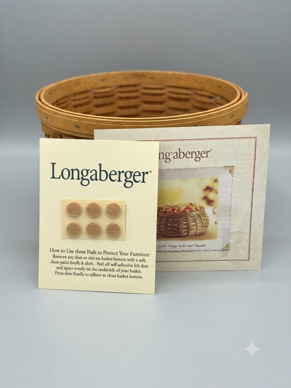 2004 Longaberger "Happy Halloween" Basket - Orange Liner, tie on and protector - Picture 5 of 5